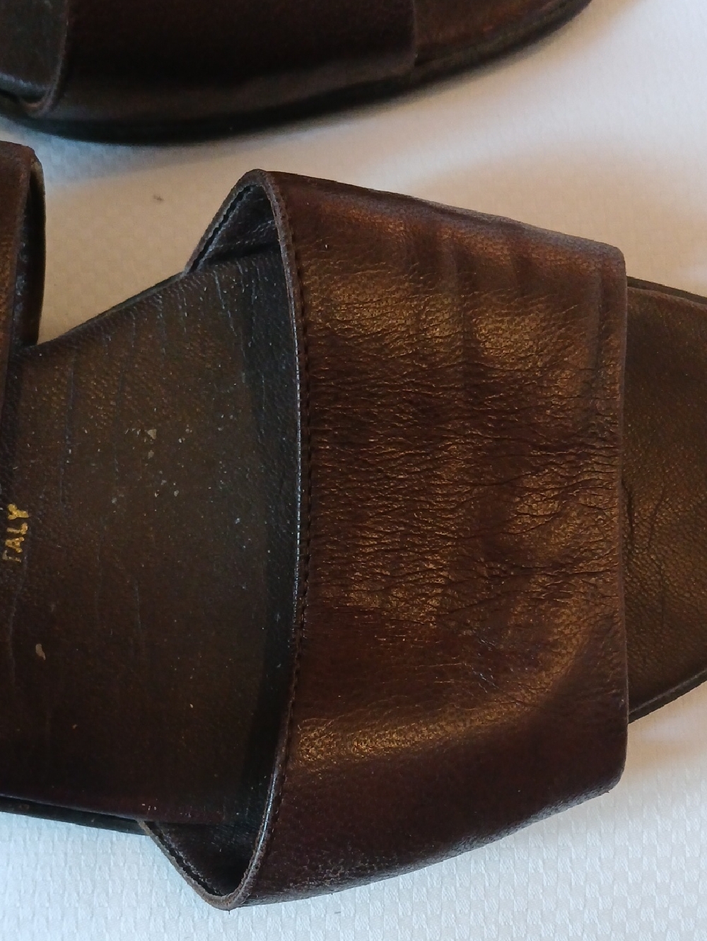 Prada Brown Leather Slide Sandals with Back Strap EUC. - Picture 3 of 7